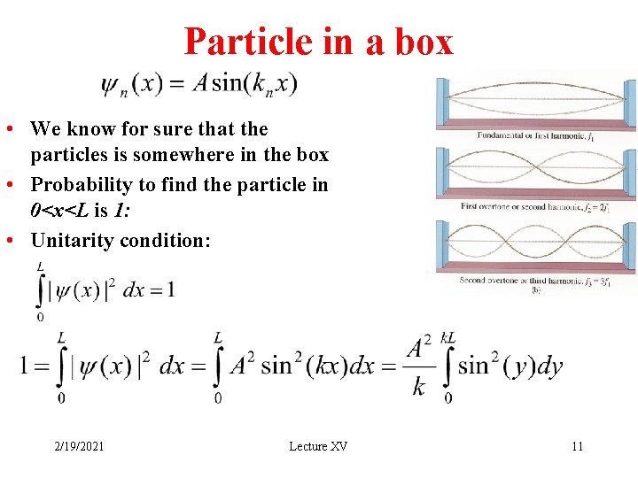 Particle in a box • We know for sure that the particles is somewhere