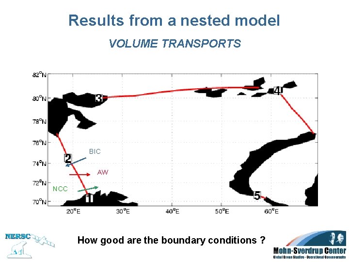 Results from a nested model VOLUME TRANSPORTS BIC AW NCC How good are the