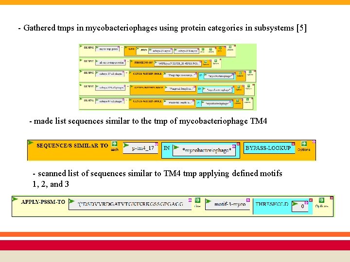 - Gathered tmps in mycobacteriophages using protein categories in subsystems [5] - made list