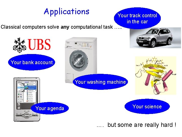 Applications Your track control in the car Classical computers solve any computational task ….
