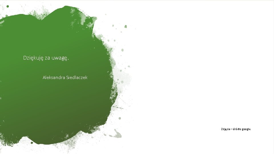  Dziękuję za uwagę. Aleksandra Siedlaczek Zdjęcia – źródło google. 