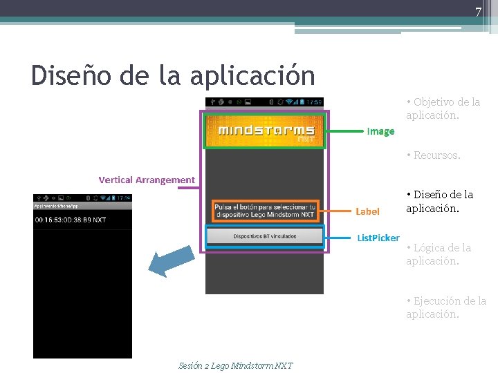 7 Diseño de la aplicación • Objetivo de la aplicación. • Recursos. • Diseño