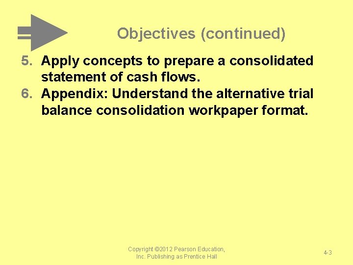 Objectives (continued) 5. Apply concepts to prepare a consolidated statement of cash flows. 6. Objectives (continued) 5. Apply concepts to prepare a consolidated statement of cash flows. 6.