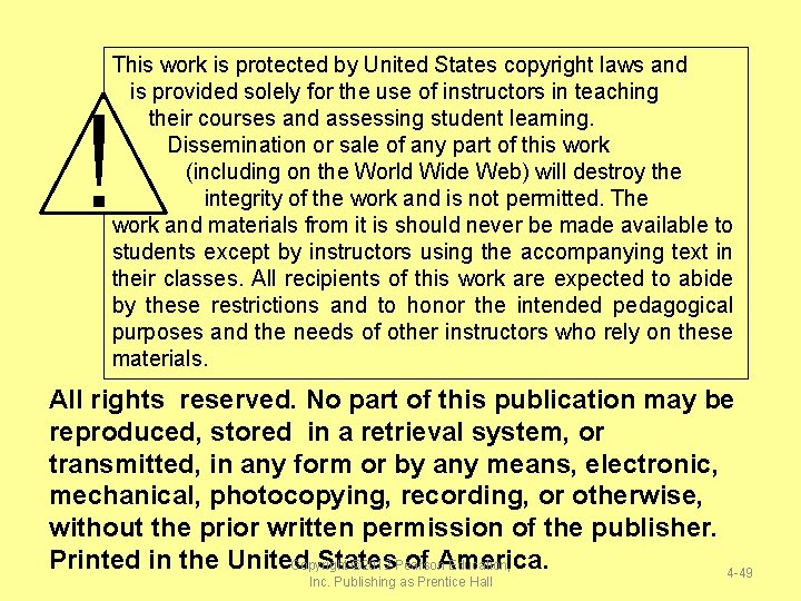 This work is protected by United States copyright laws and is provided solely for This work is protected by United States copyright laws and is provided solely for