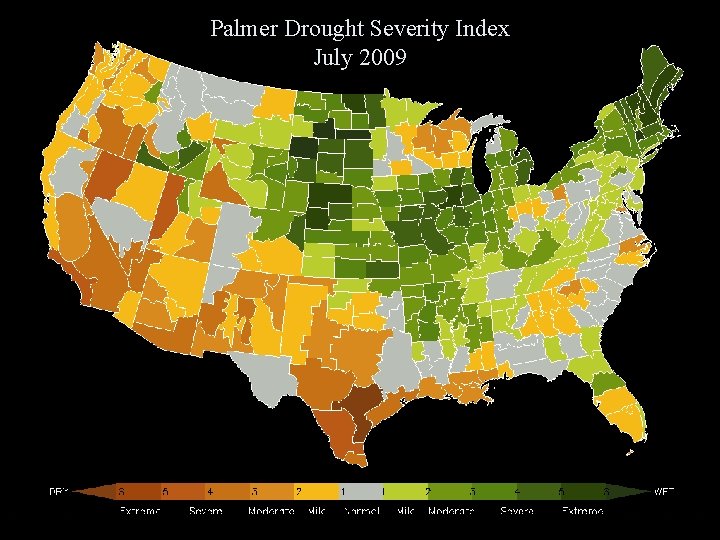 Palmer Drought Severity Index July 2009 