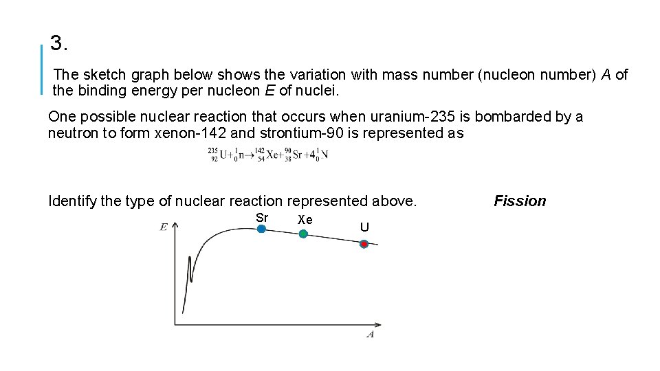 3. The sketch graph below shows the variation with mass number (nucleon number) A