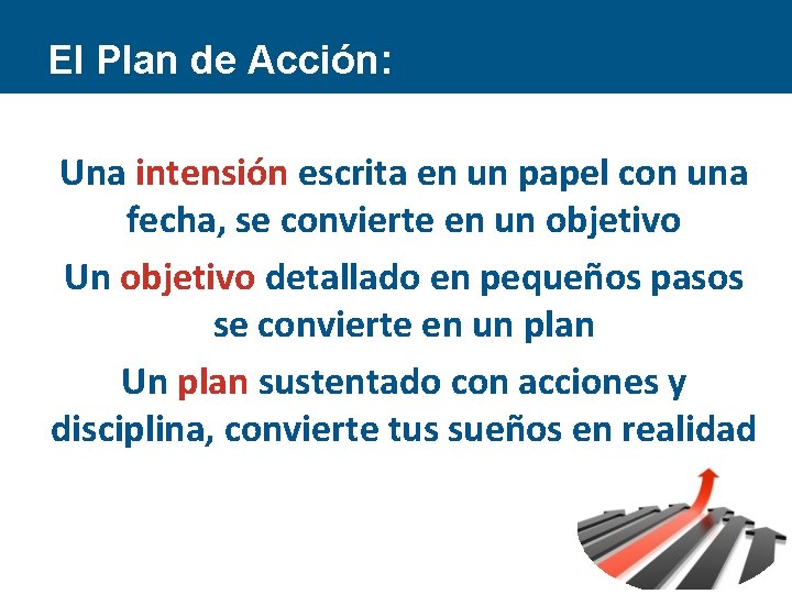 El Plan de Acción: Una intensión escrita en un papel con una fecha, se