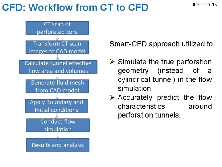 CFD: Workflow from CT to CFD IPS – 15 -19 Smart-CFD approach utilized to