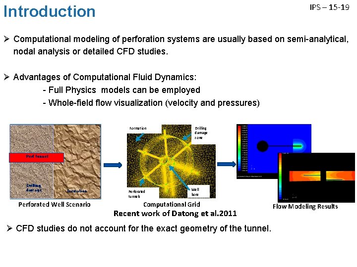 IPS – 15 -19 Introduction Ø Computational modeling of perforation systems are usually based