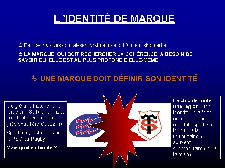 L ’IDENTITÉ DE MARQUE Ü Peu de marques connaissent vraiment ce qui fait leur