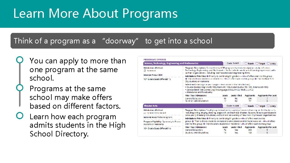 Learn More About Programs Think of a program as a “doorway” to get into