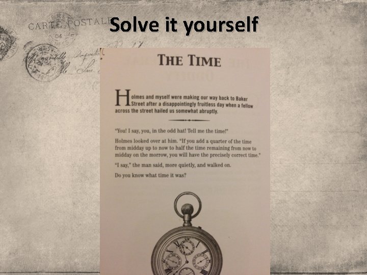 Solve it yourself 