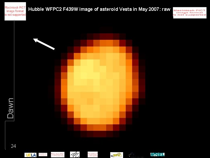 Dawn Hubble WFPC 2 F 439 W image of asteroid Vesta in May 2007: