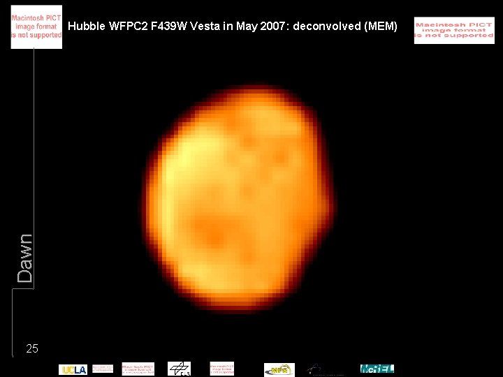 Dawn Hubble WFPC 2 F 439 W Vesta in May 2007: deconvolved (MEM) 25