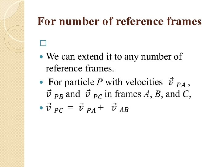 For number of reference frames � 
