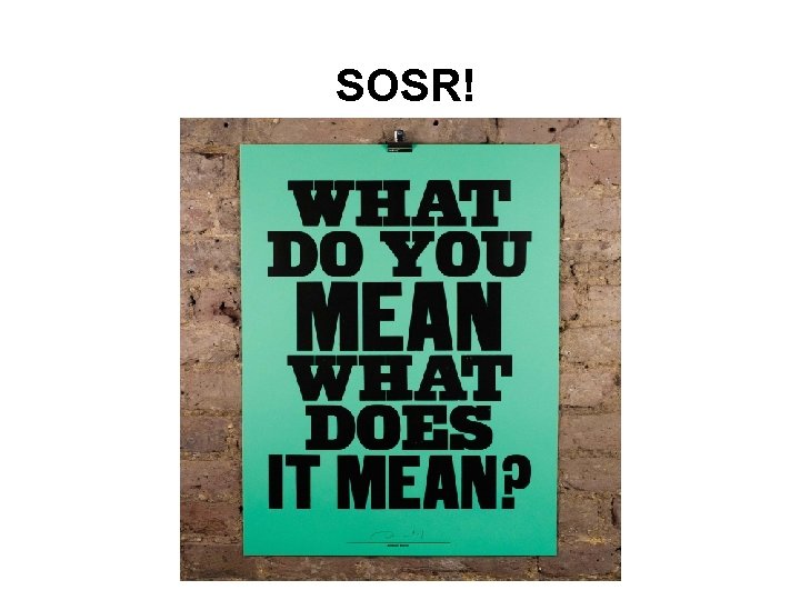 SOSR! 