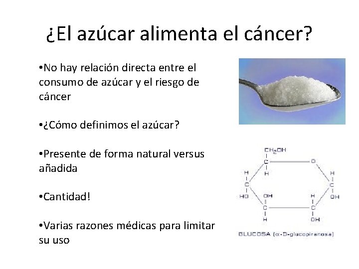 ¿El azúcar alimenta el cáncer? • No hay relación directa entre el consumo de ¿El azúcar alimenta el cáncer? • No hay relación directa entre el consumo de