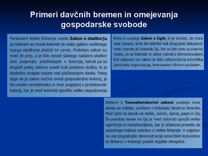 Primeri davčnih bremen in omejevanja gospodarske svobode 