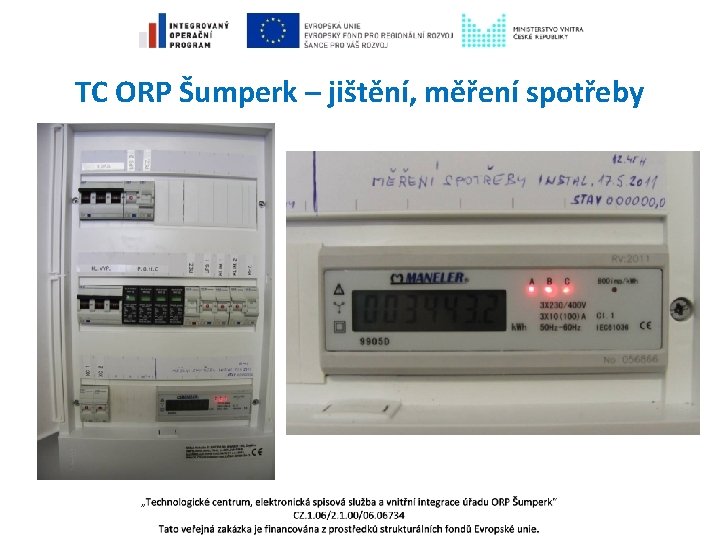 TC ORP Šumperk – jištění, měření spotřeby 