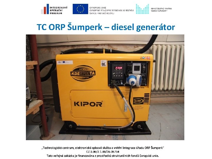 TC ORP Šumperk – diesel generátor 