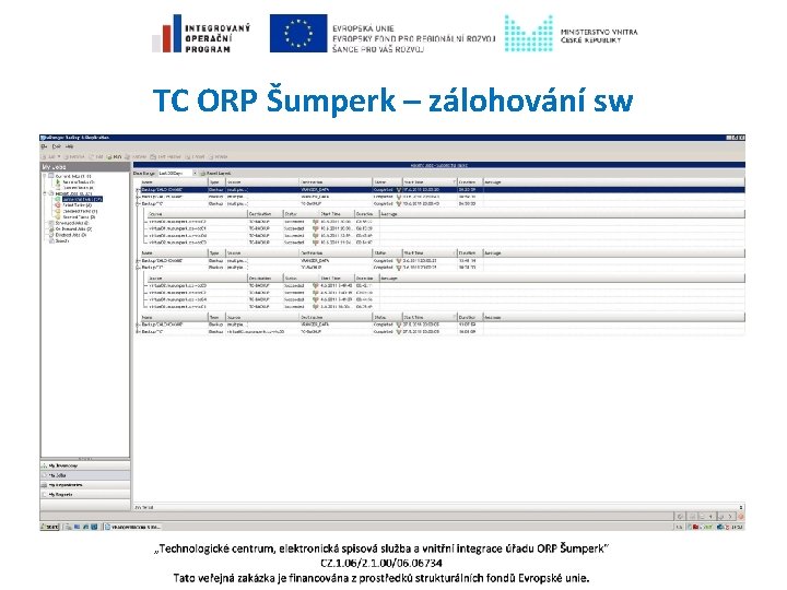 TC ORP Šumperk – zálohování sw 