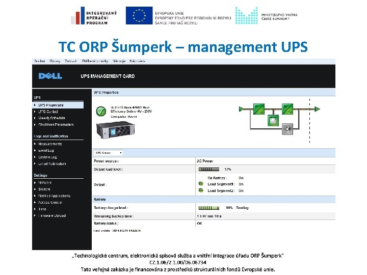 TC ORP Šumperk – management UPS 