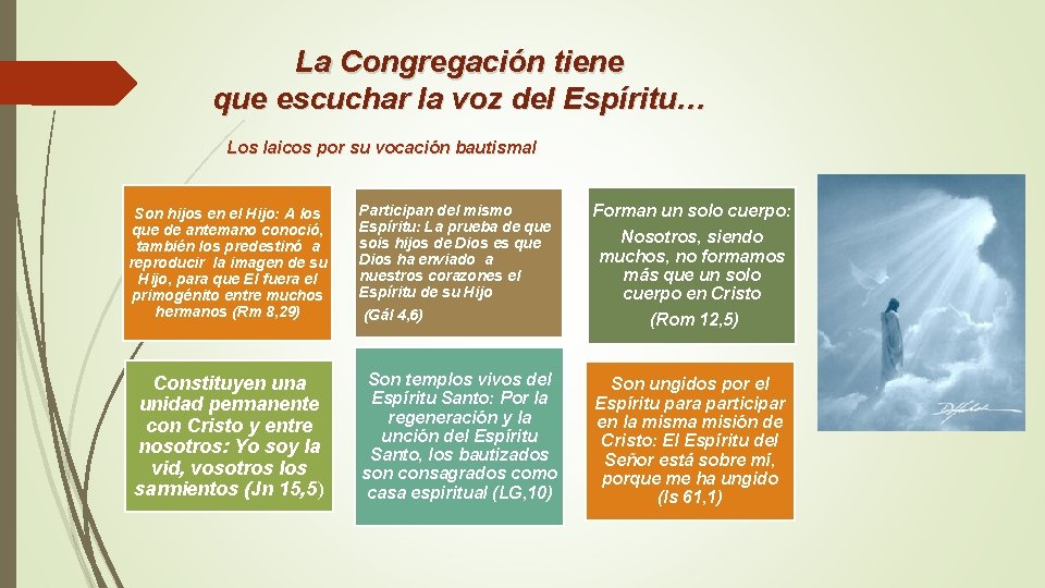 La Congregación tiene que escuchar la voz del Espíritu… Los laicos por su vocación