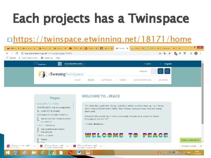 Each projects has a Twinspace � https: //twinspace. etwinning. net/18171/home Each projects has a Twinspace � https: //twinspace. etwinning. net/18171/home