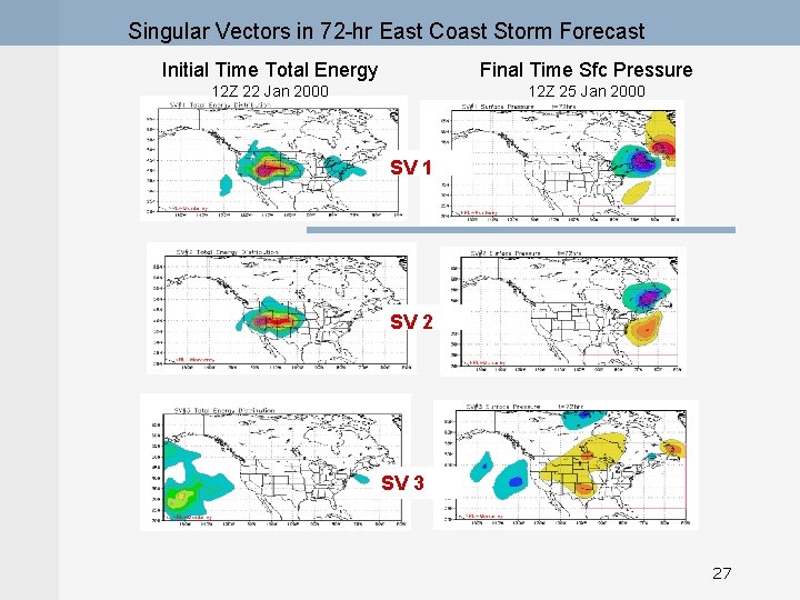 Singular Vectors in 72 -hr East Coast Storm Forecast Initial Time Total Energy Final