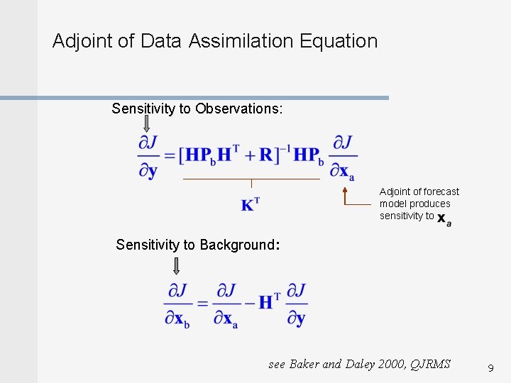 Adjoint of Data Assimilation Equation Sensitivity to Observations: Adjoint of forecast model produces sensitivity