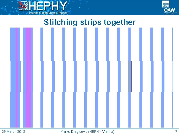 Stitching strips together 29 March 2012 Marko Dragicevic (HEPHY Vienna) 7 