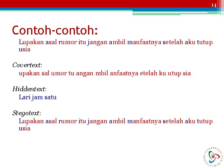 14 Contoh-contoh: Lupakan asal rumor itu jangan ambil manfaatnya setelah aku tutup usia Covertext: