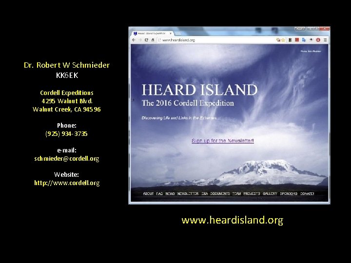 Dr. Robert W Schmieder KK 6 EK Cordell Expeditions 4295 Walnut Blvd. Walnut Creek,