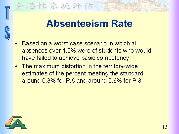 Absenteeism Rate • Based on a worst-case scenario in which all absences over 1.