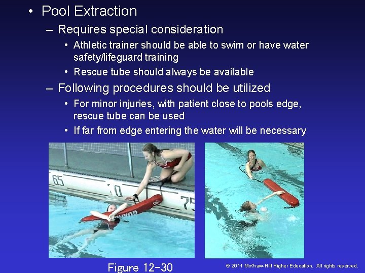 • Pool Extraction – Requires special consideration • Athletic trainer should be able • Pool Extraction – Requires special consideration • Athletic trainer should be able