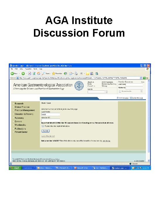 AGA Institute Discussion Forum 