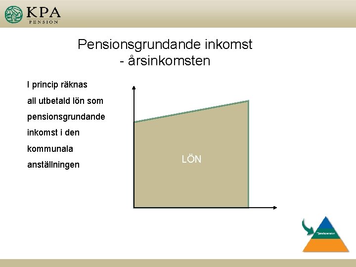 Pensionsgrundande inkomst - årsinkomsten I princip räknas all utbetald lön som pensionsgrundande inkomst i