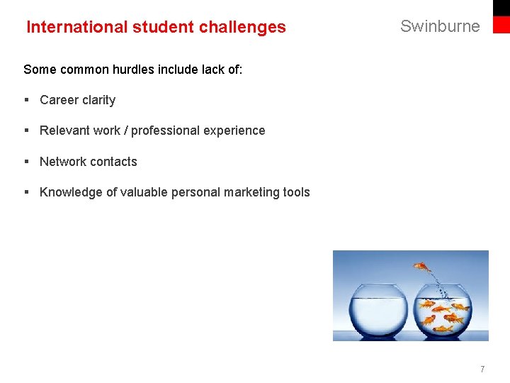International student challenges Swinburne Some common hurdles include lack of: Career clarity Relevant work