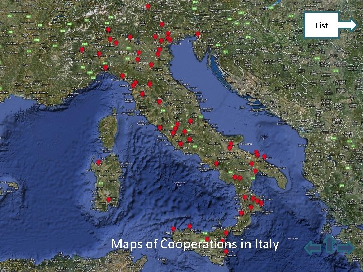 Cooperation List Maps of Cooperations in Italy www. federazionecemat. it 