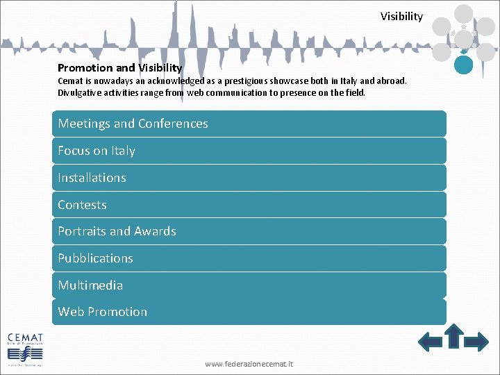 Visibility Promotion and Visibility Cemat is nowadays an acknowledged as a prestigious showcase both