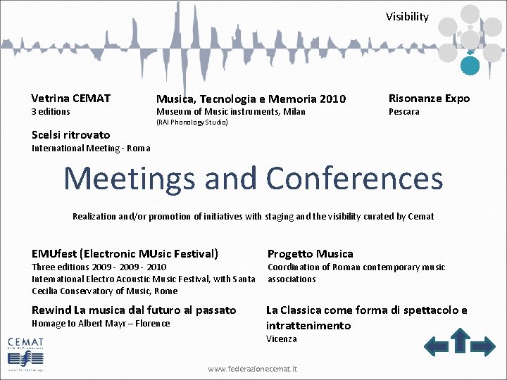 Visibility Vetrina CEMAT 3 editions Musica, Tecnologia e Memoria 2010 Museum of Music instruments,