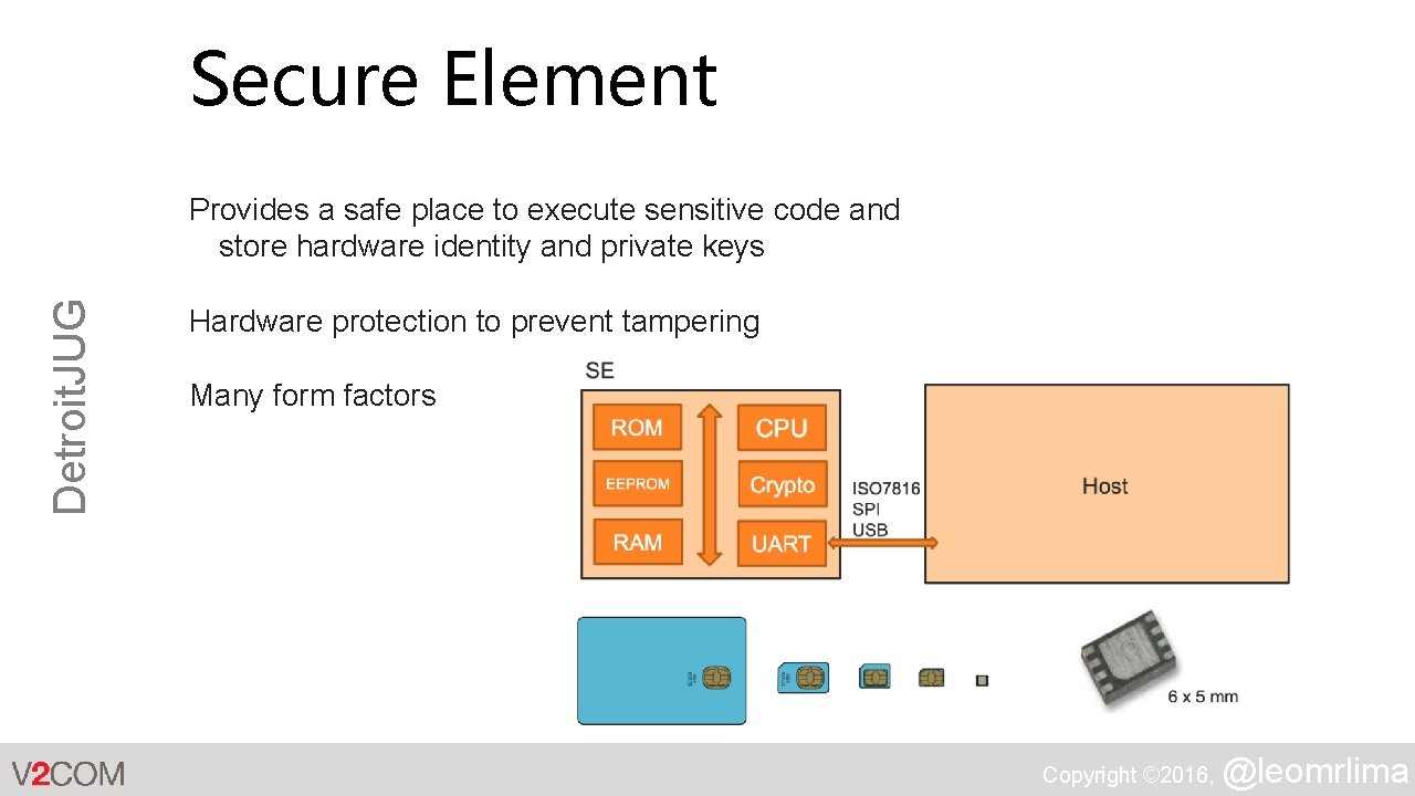 Secure Element Detroit. JUG Provides a safe place to execute sensitive code and store