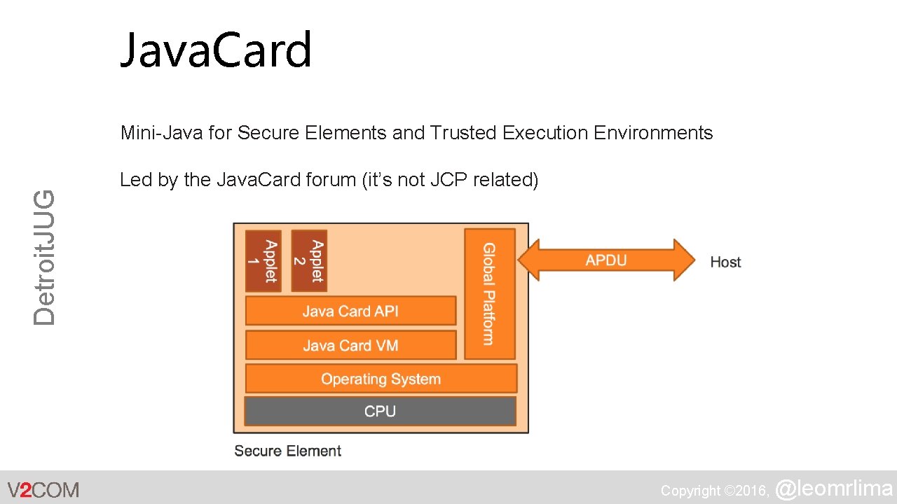 Java. Card Detroit. JUG Mini-Java for Secure Elements and Trusted Execution Environments Led by