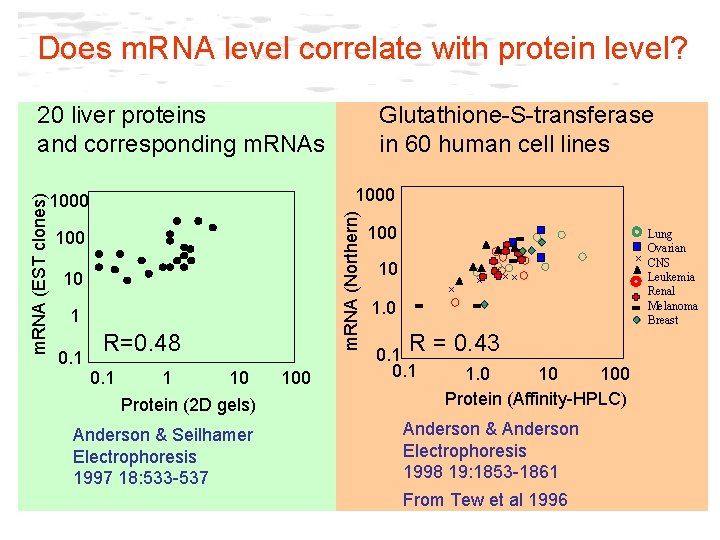 Does m. RNA level correlate with protein level? 1000 100 10 1 0. 1