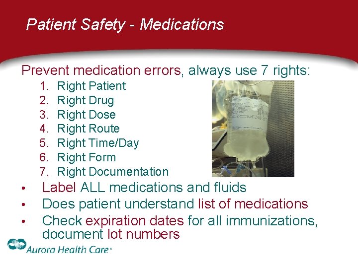 Patient Safety - Medications Prevent medication errors, always use 7 rights: 1. 2. 3. Patient Safety - Medications Prevent medication errors, always use 7 rights: 1. 2. 3.