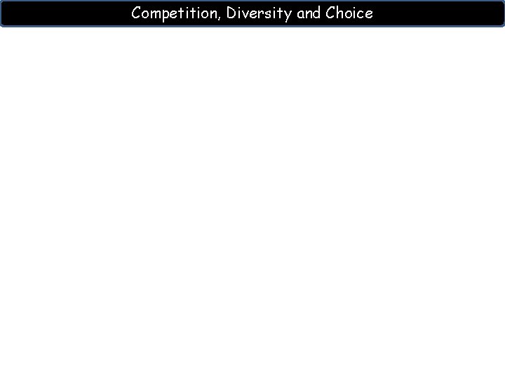 Competition, Diversity and Choice 