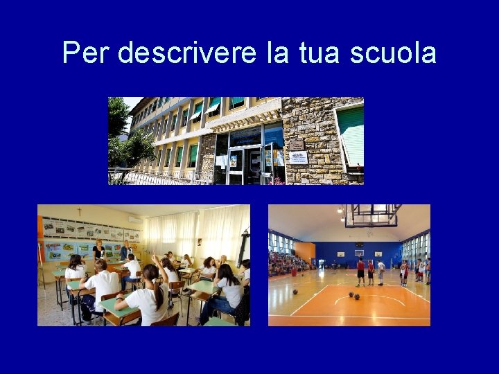 Per descrivere la tua scuola 