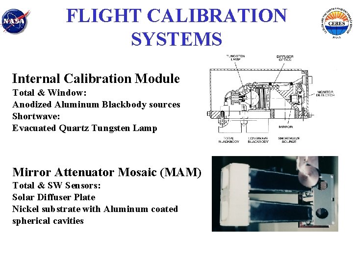 FLIGHT CALIBRATION SYSTEMS Internal Calibration Module Total & Window: Anodized Aluminum Blackbody sources Shortwave: