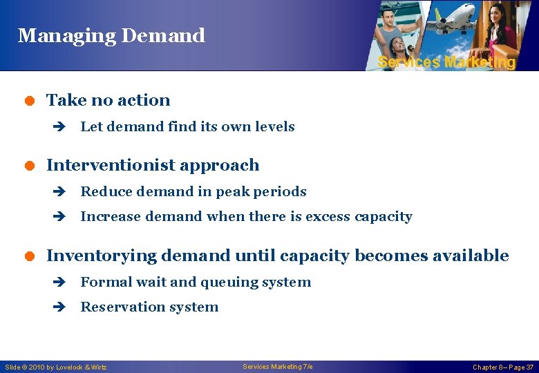 Managing Demand Services Marketing = Take no action è Let demand find its own