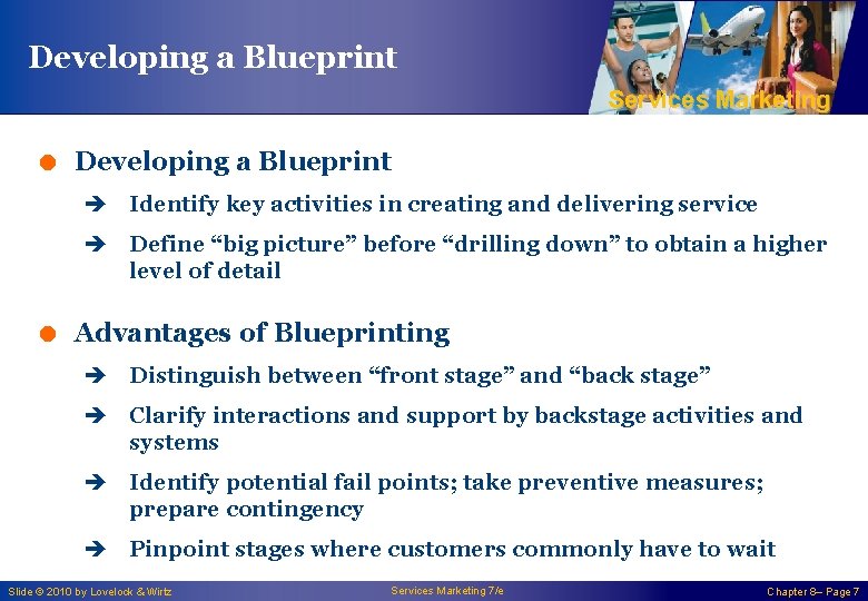 Developing a Blueprint Services Marketing = Developing a Blueprint è Identify key activities in